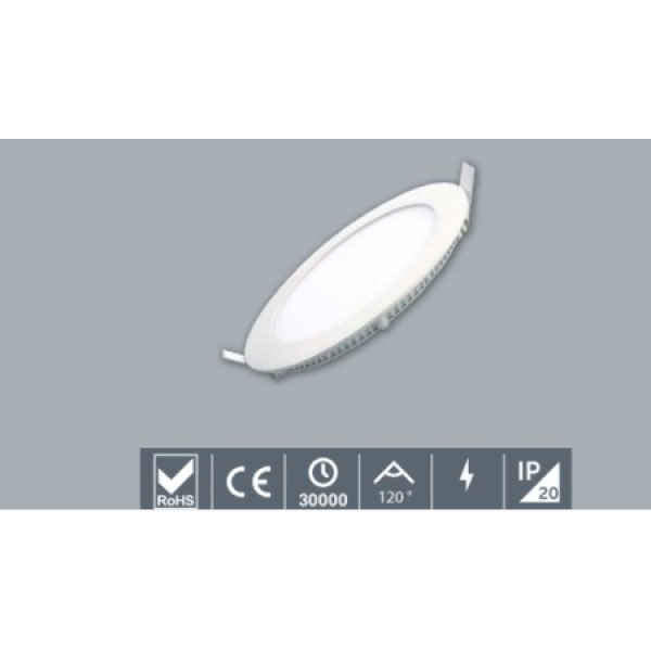 9W YUVARLAK SIVA ALTI LED PANEL 4000K